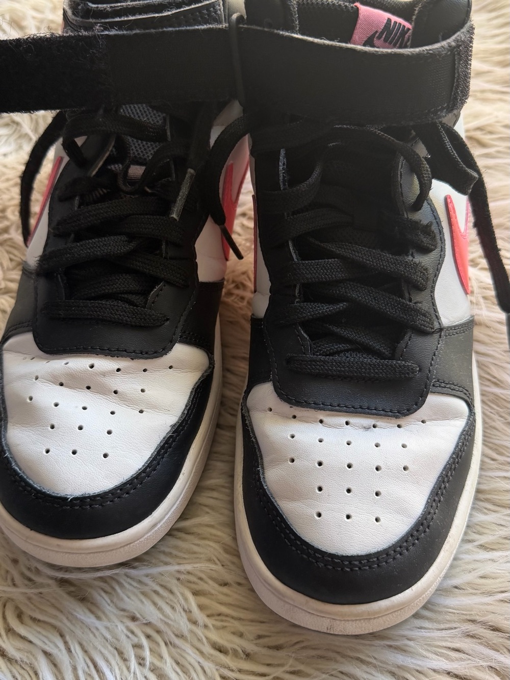 Nike Black, White & Pink High-Top Sneakers